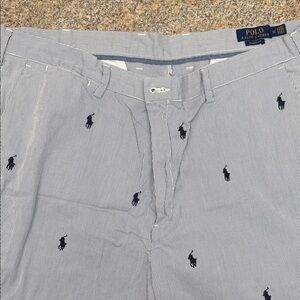 Ralph Lauren Navy and White Striped Classic Fit Shorts